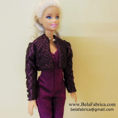 Selena Quintanilla Purple Jumpsuit with jacket miniature replica Side View